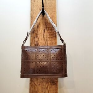 Genuine Leather Handbag with Laser Cut Pattern